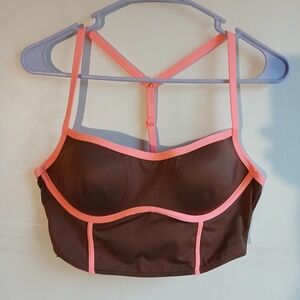 Pink Active Brown and Pink Women's Sport Bra Top